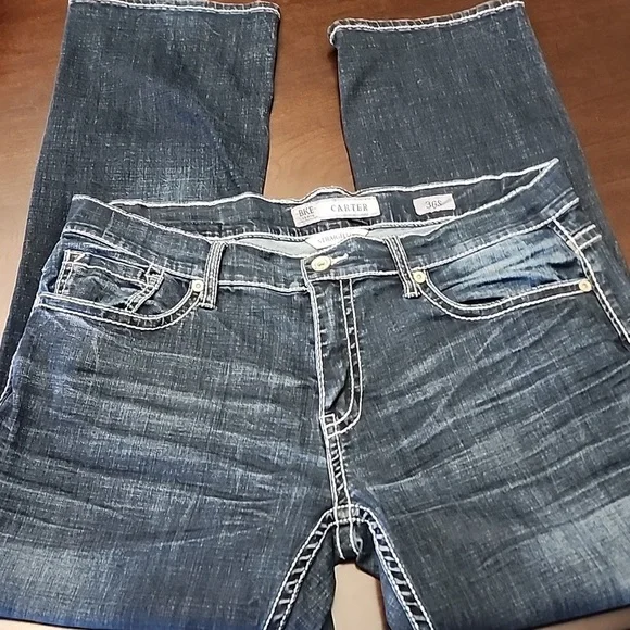 Mens BKE Carter Denim Dark Blue Straight Jeans 36S - Picture 1 of 8